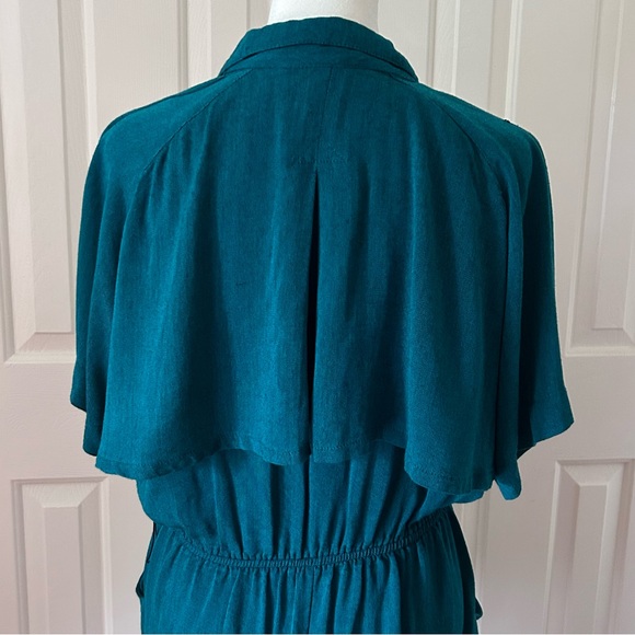 VTG Danny & Nicole New York | Teal Green Collared Dress w/ Big Pockets | Size 8 - Picture 6 of 16